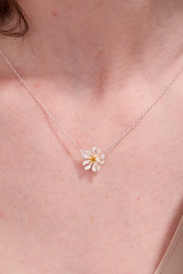 Parijatak silver necklace
