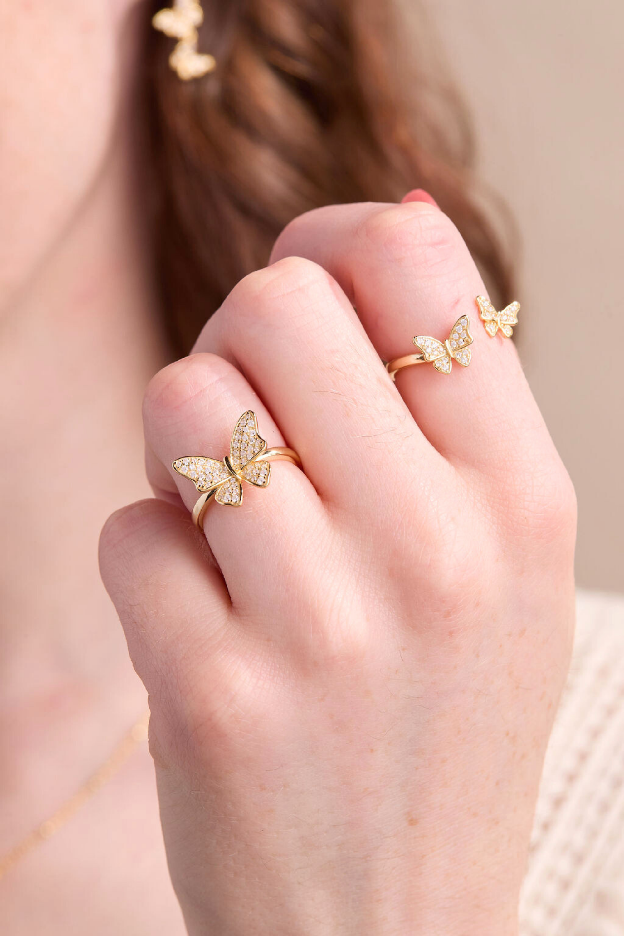 Dancing Butterfly Gold Necklace