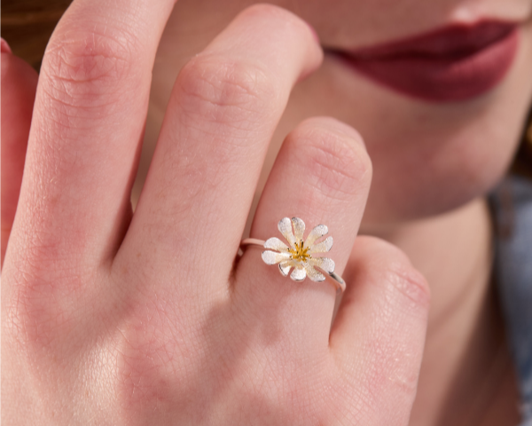 Parijatak silver adjustable ring