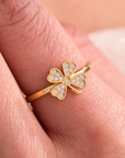 Lucky Clover Gold Adjustable Ring