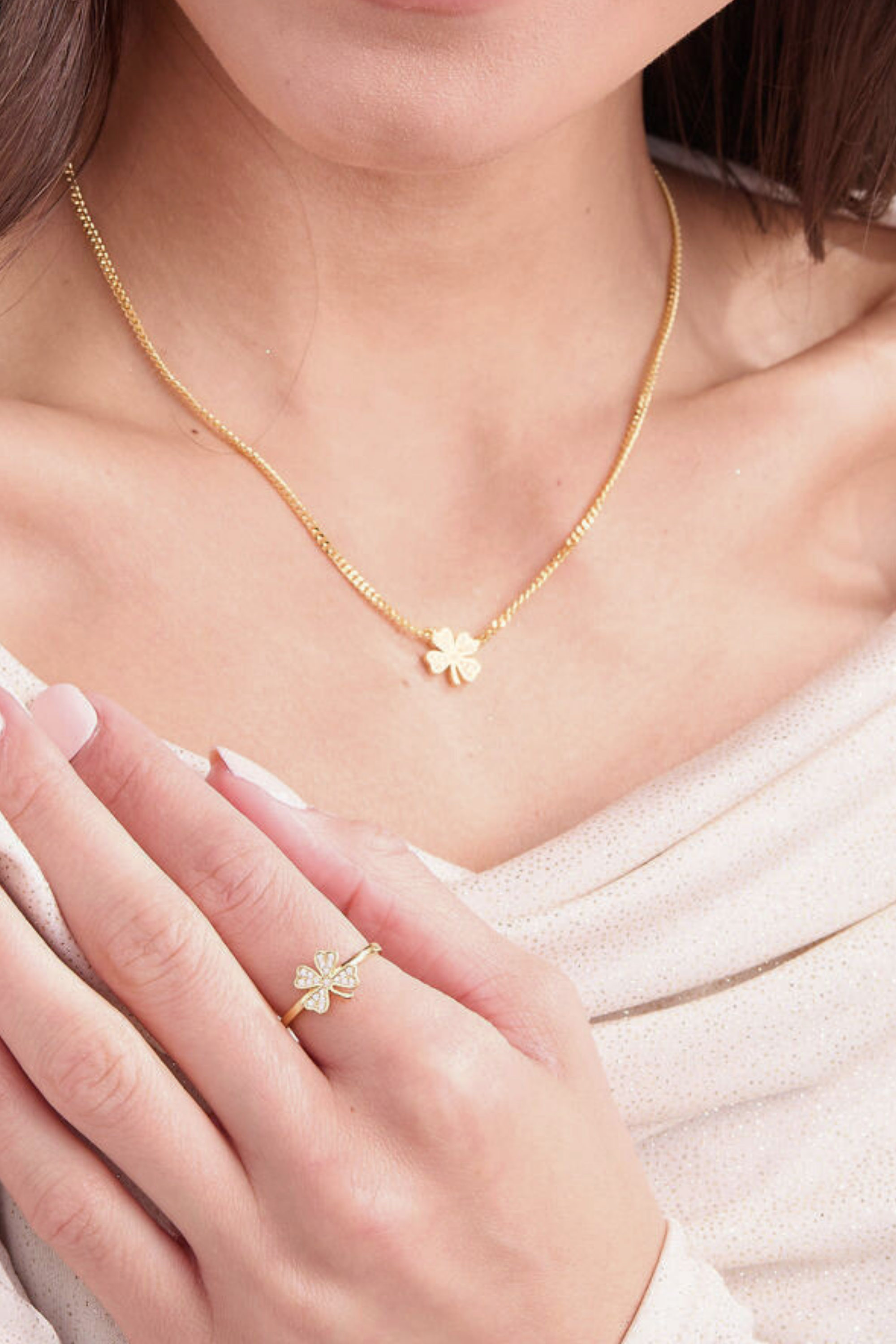 Lucky Clover Gold Adjustable Ring