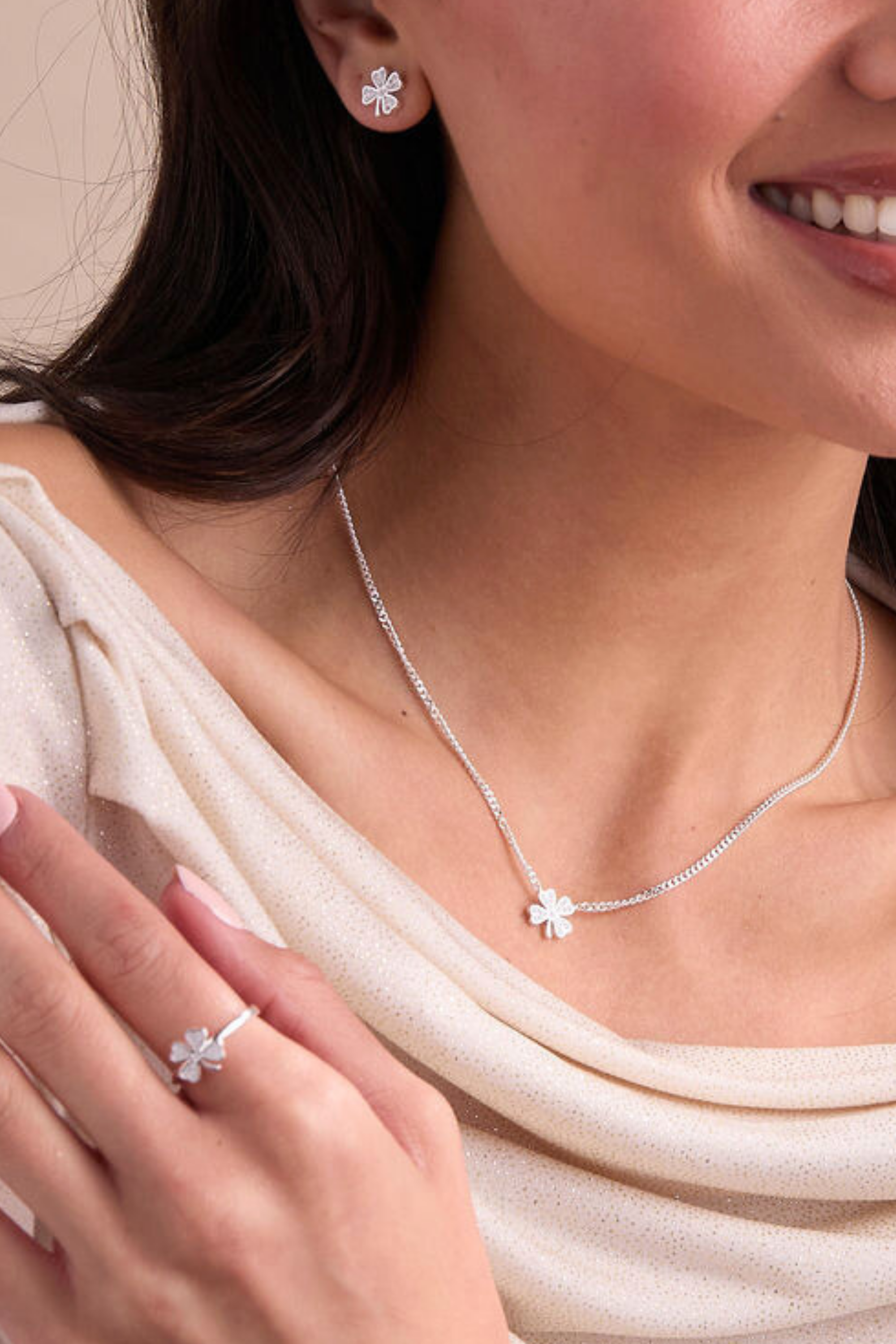 Lucky Clover Silver Studs