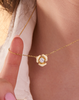Rosebud gold necklace