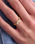 Bumbleebee Paperclip Gold Adjustable Ring