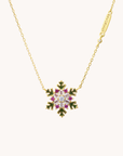 Snowflake Pink Gold Necklace