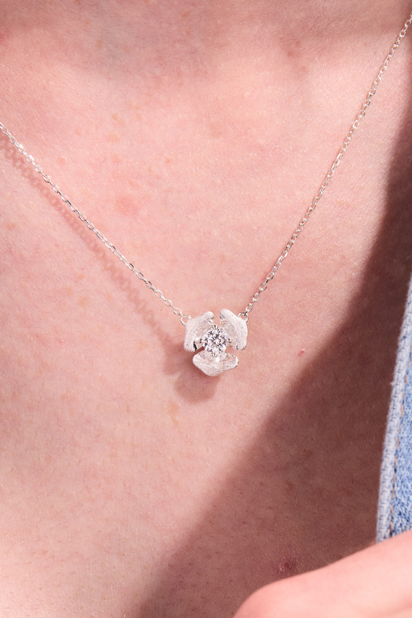 Rosebud Silver Necklace