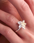 Lotus Silver Adjustable Ring