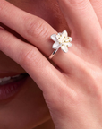 Lotus Silver Adjustable Ring