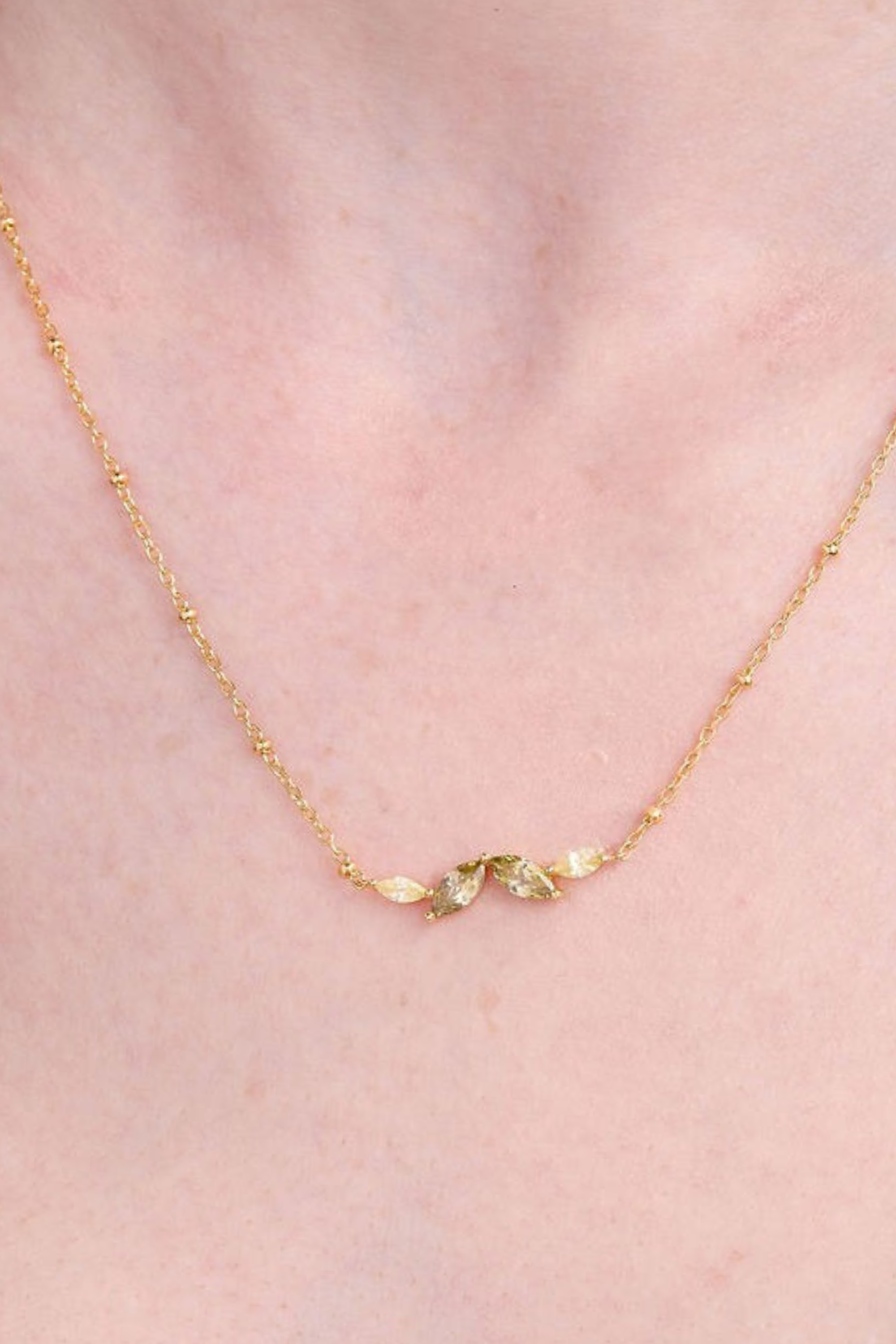 Autumn Marquise Leaf Gold Necklace
