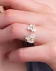 Orchid Silver Adjustable Ring