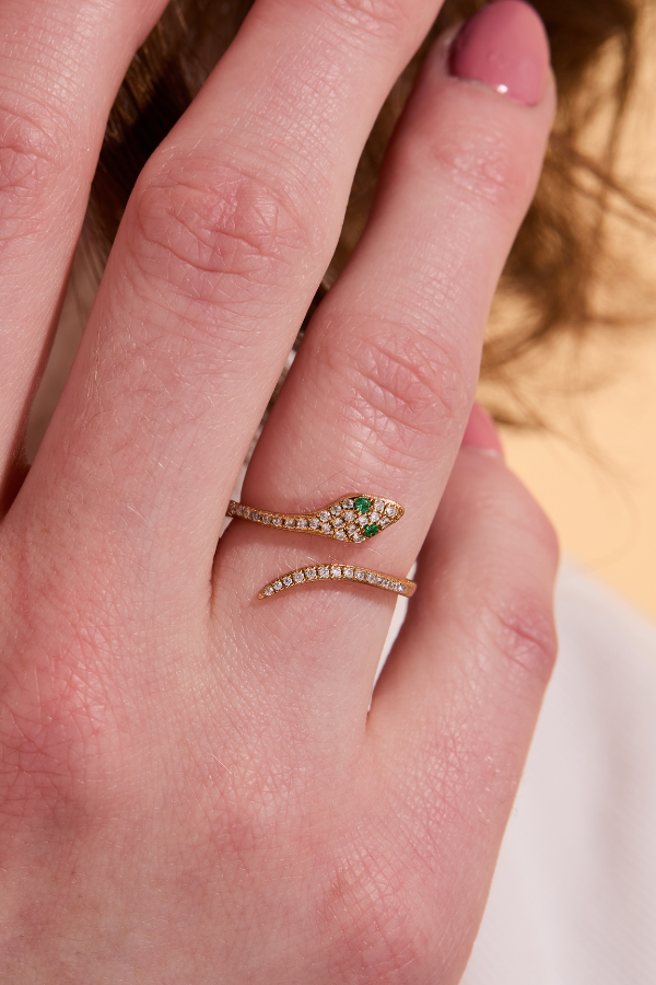 Snake Adjustable Gold Ring