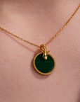 Snake Malachite Pendant With Chain