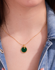Snake Malachite Pendant With Chain