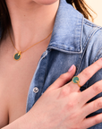 Snake Malachite Pendant With Chain