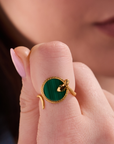 Snake Malachite Adjustable Ring
