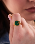 Snake Malachite Adjustable Ring