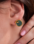 Snake Malachite Stud Earrings