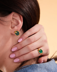 Snake Malachite Stud Earrings