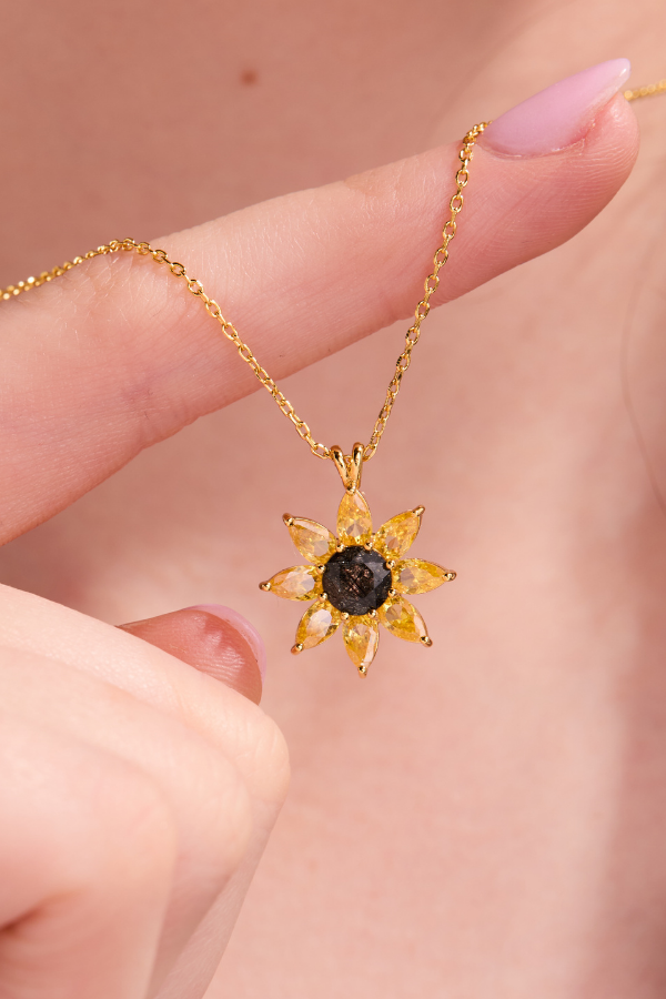 Sunflower Gold Necklace
