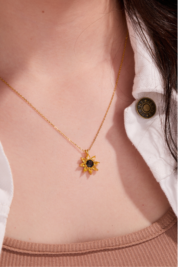 Sunflower Gold Necklace