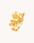 Cherry Blossom Bunch Gold Adjustable Ring