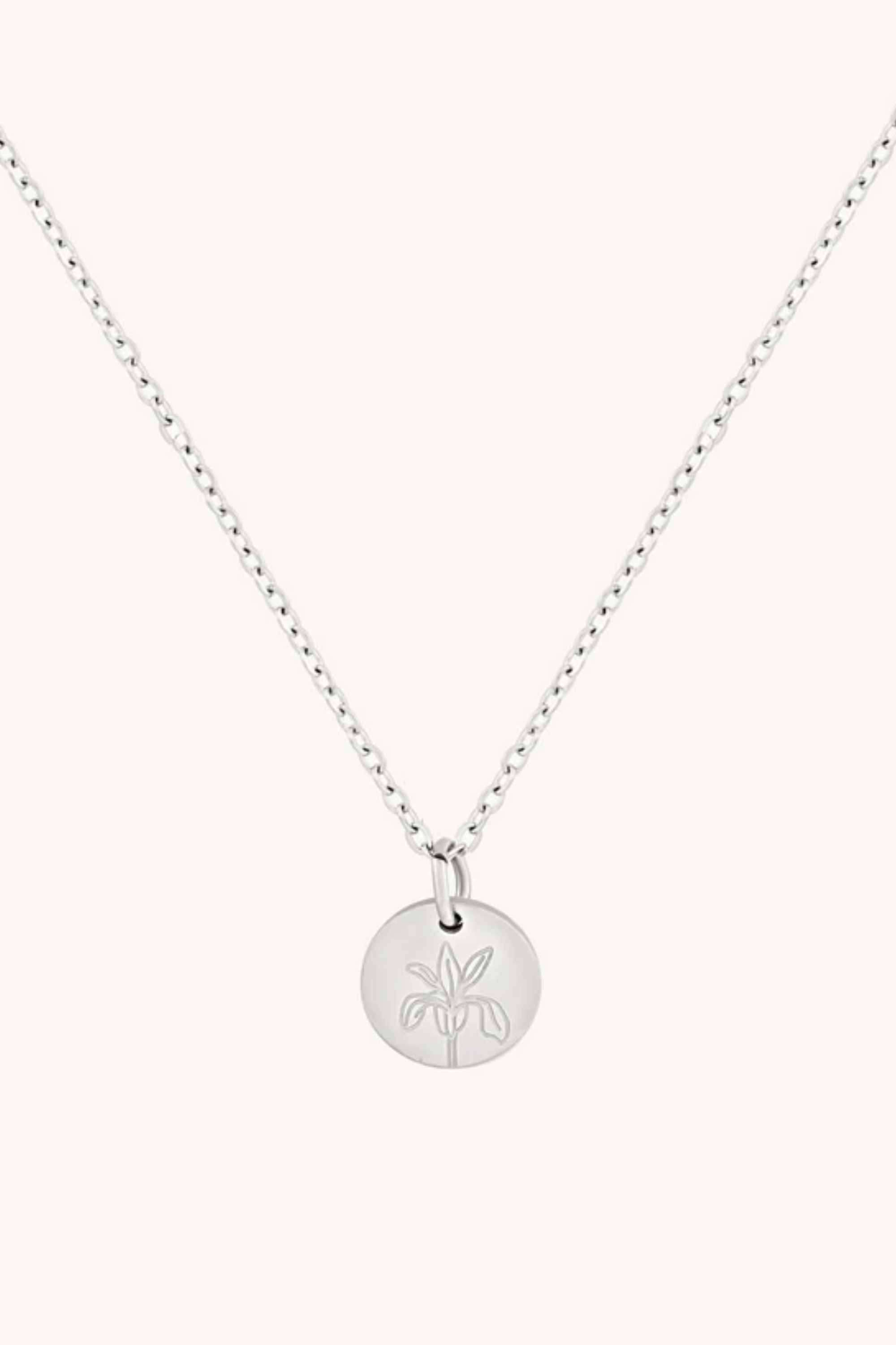 February Iris Silver Birthflower Necklace