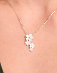 Cherry Blossom Silver Necklace
