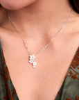 Cherry Blossom Silver Necklace