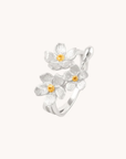 Cherry Blossom Bunch Silver Adjustable Ring