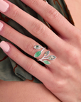 Fall Leaf Silver Adjustable Ring