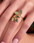 Fall Leaf Gold Adjustable Ring
