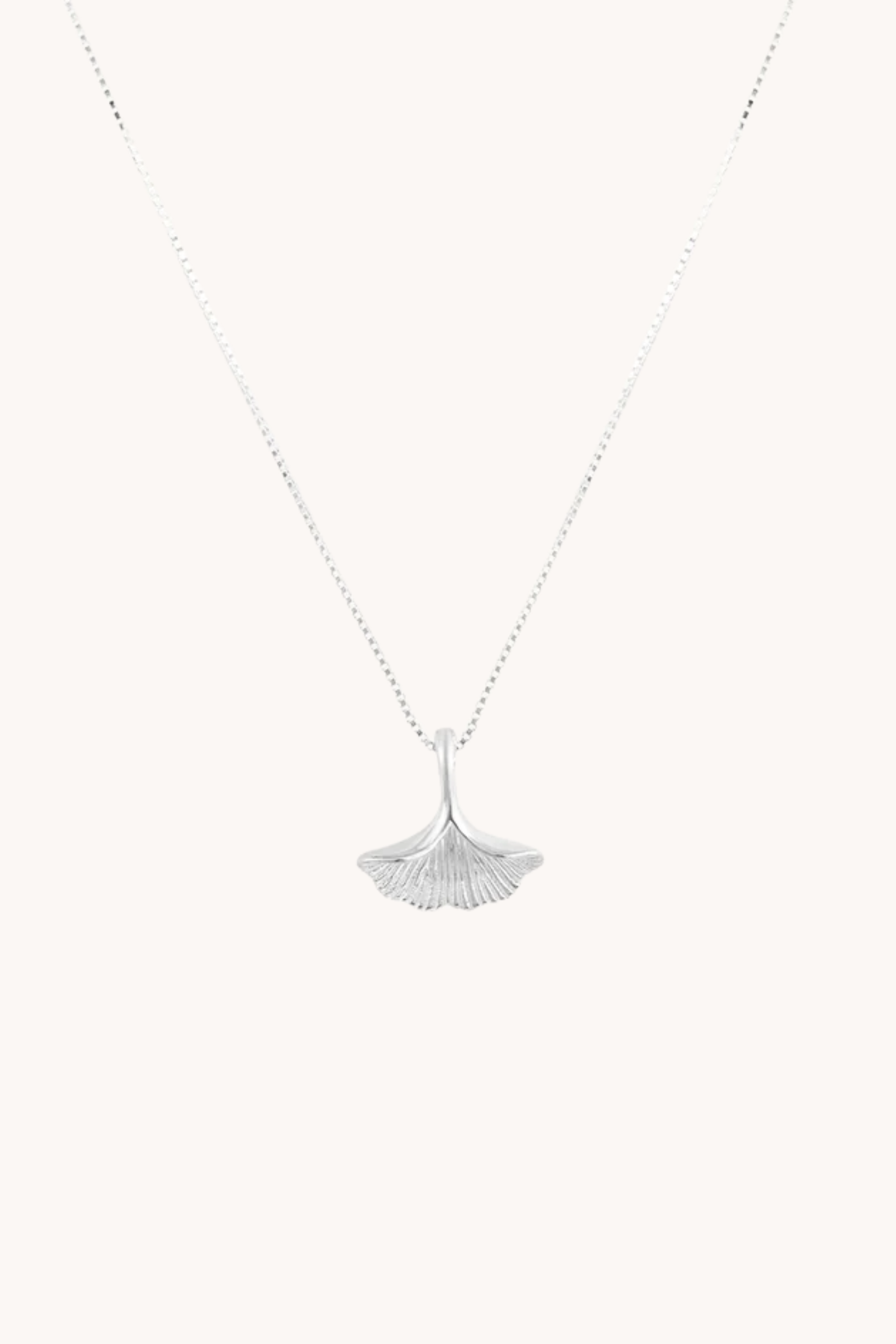 Ginkgo Leaf Silver Necklace