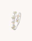 Cherry Blossom Silver Adjustable Ring