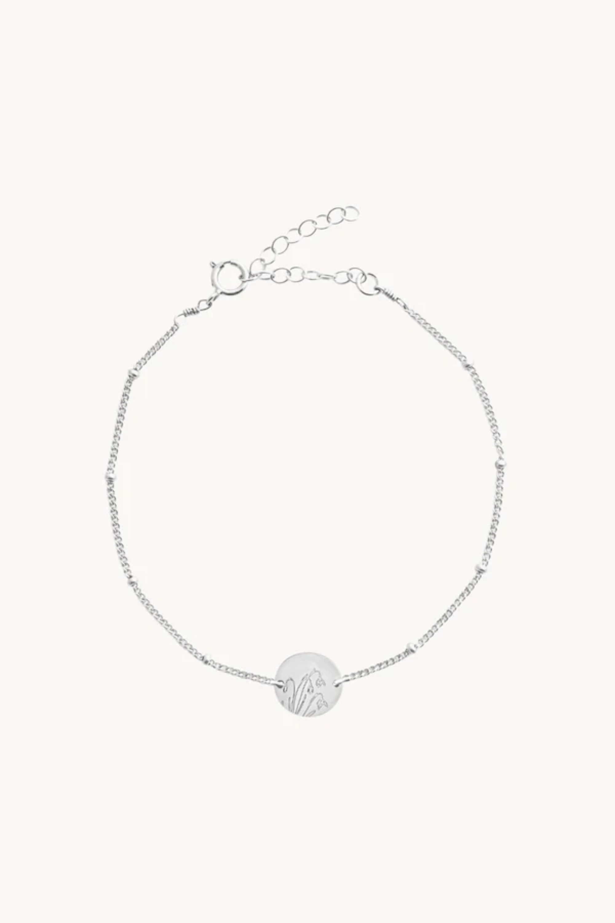 January Snowdrop Silver Birthflower Bracelet