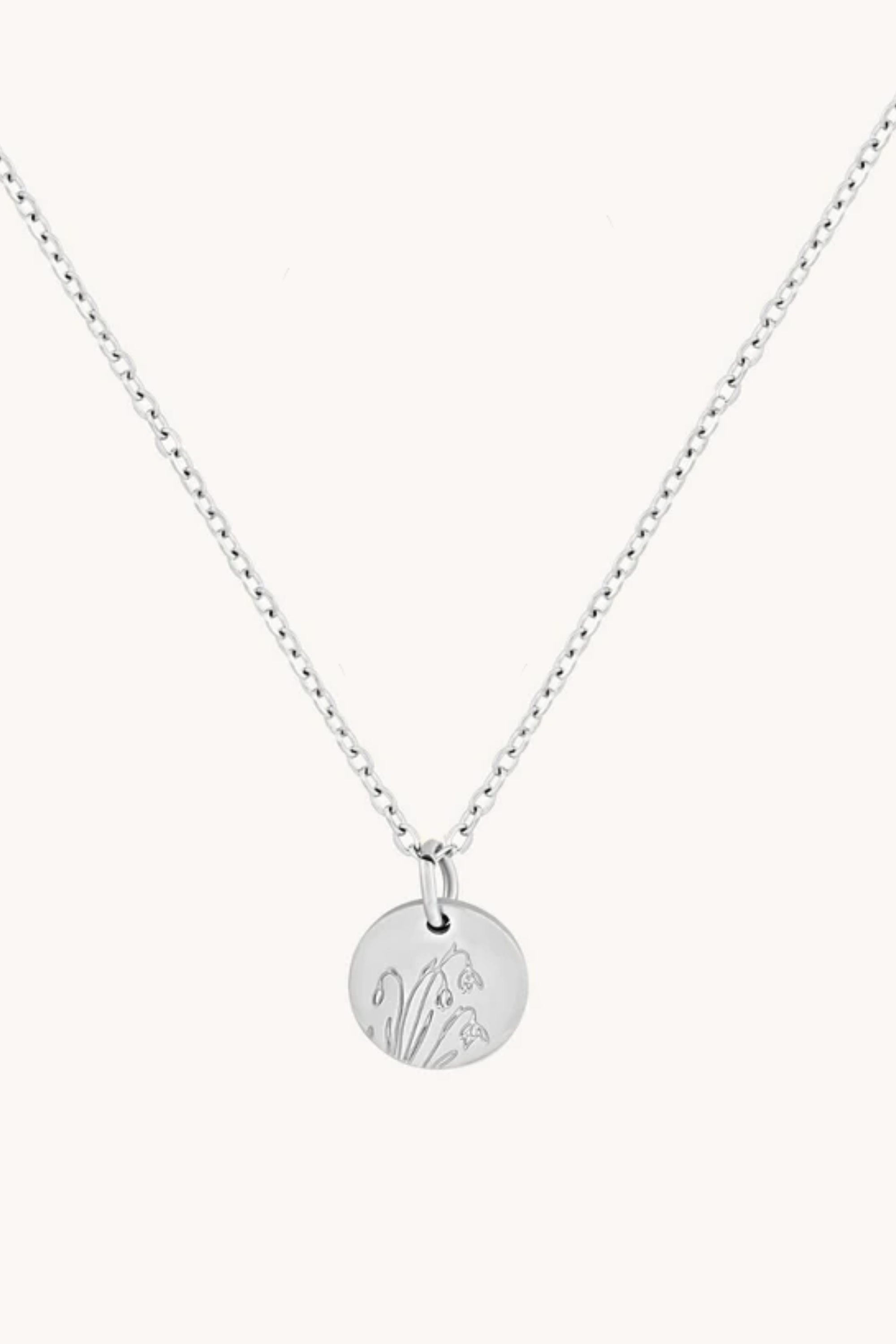January Snowdrop Silver Birthflower Necklace