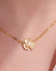 Broad Leaf Gold Necklace