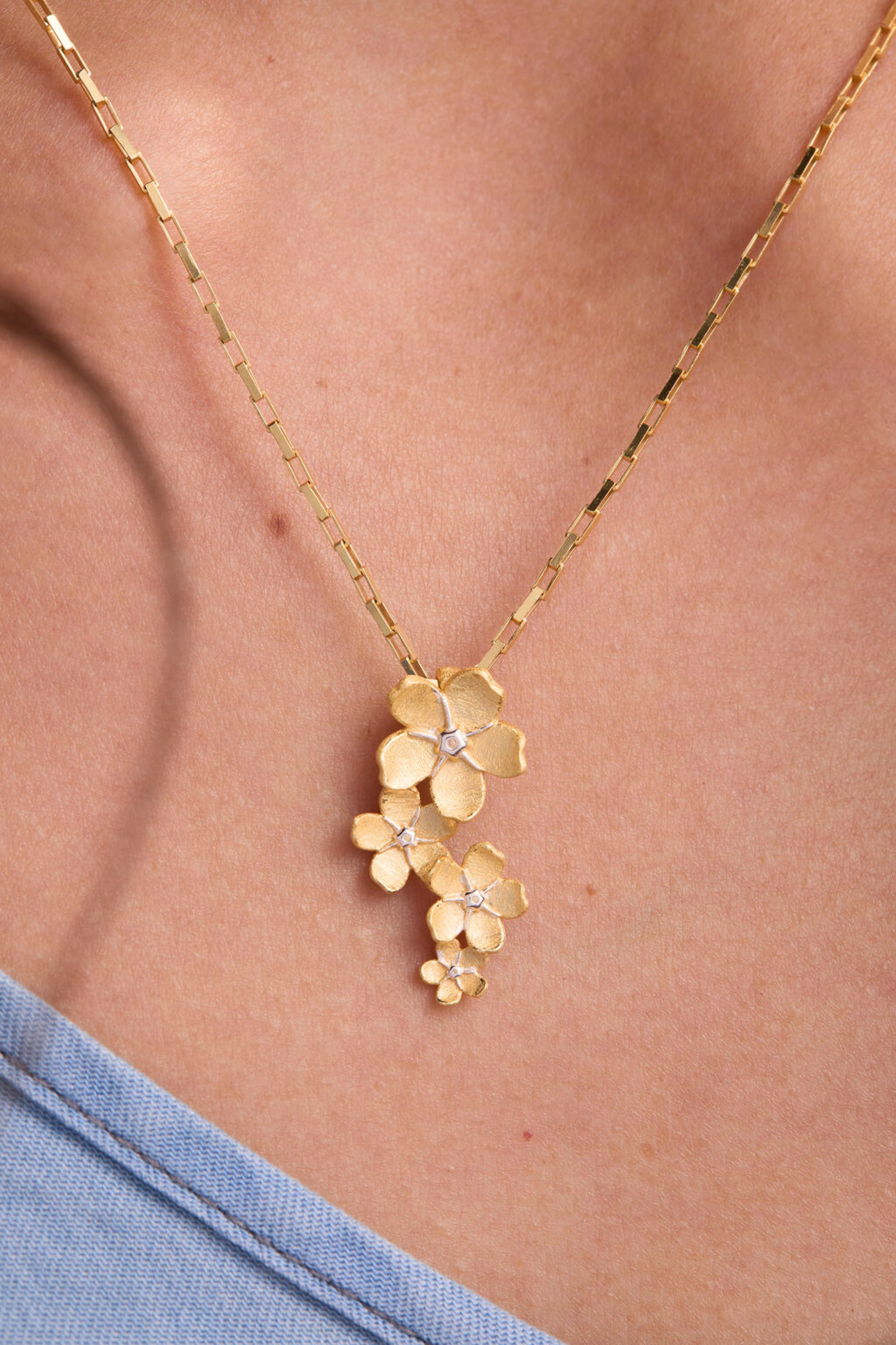 Cherry Blossom Gold Necklace
