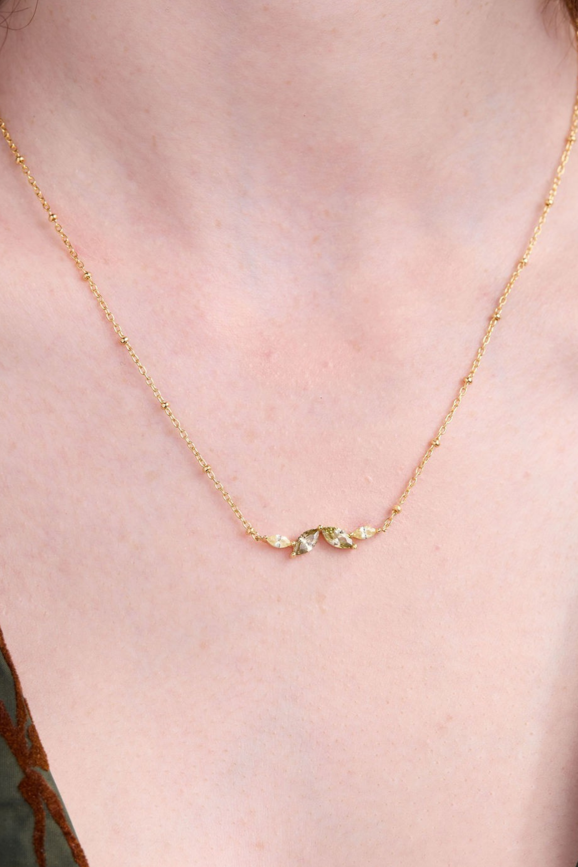 Autumn Marquise Leaf Gold Necklace
