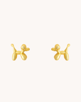 Dog Balloon Gold Stud Earrings