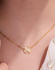 Broad Leaf Gold Necklace