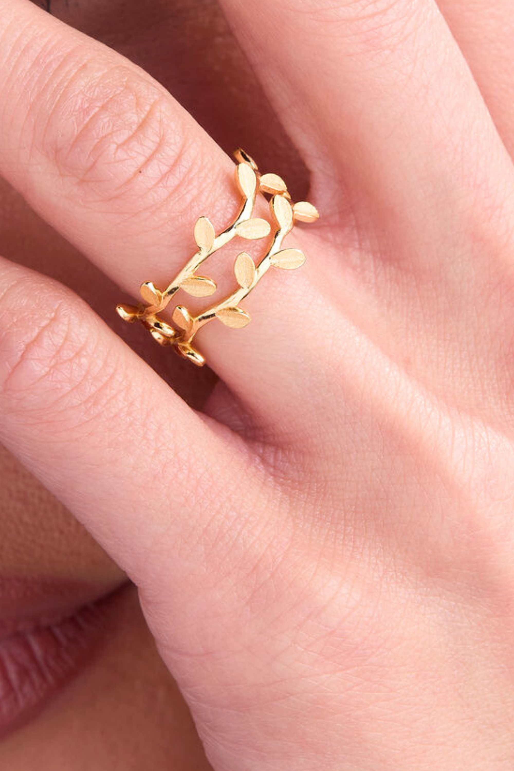 Delicate Vine Gold Adjustable Ring