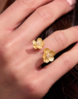 Sakura Bouquet Gold Adjustable Ring