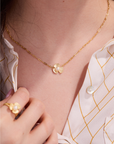 Broad Leaf Gold Necklace