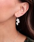 Cherry Blossom Silver Drop Earrings