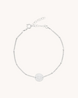 July Water Lily Silver Birthflower Bracelet