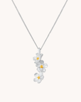Cherry Blossom Cascade Silver Pendant With Chain