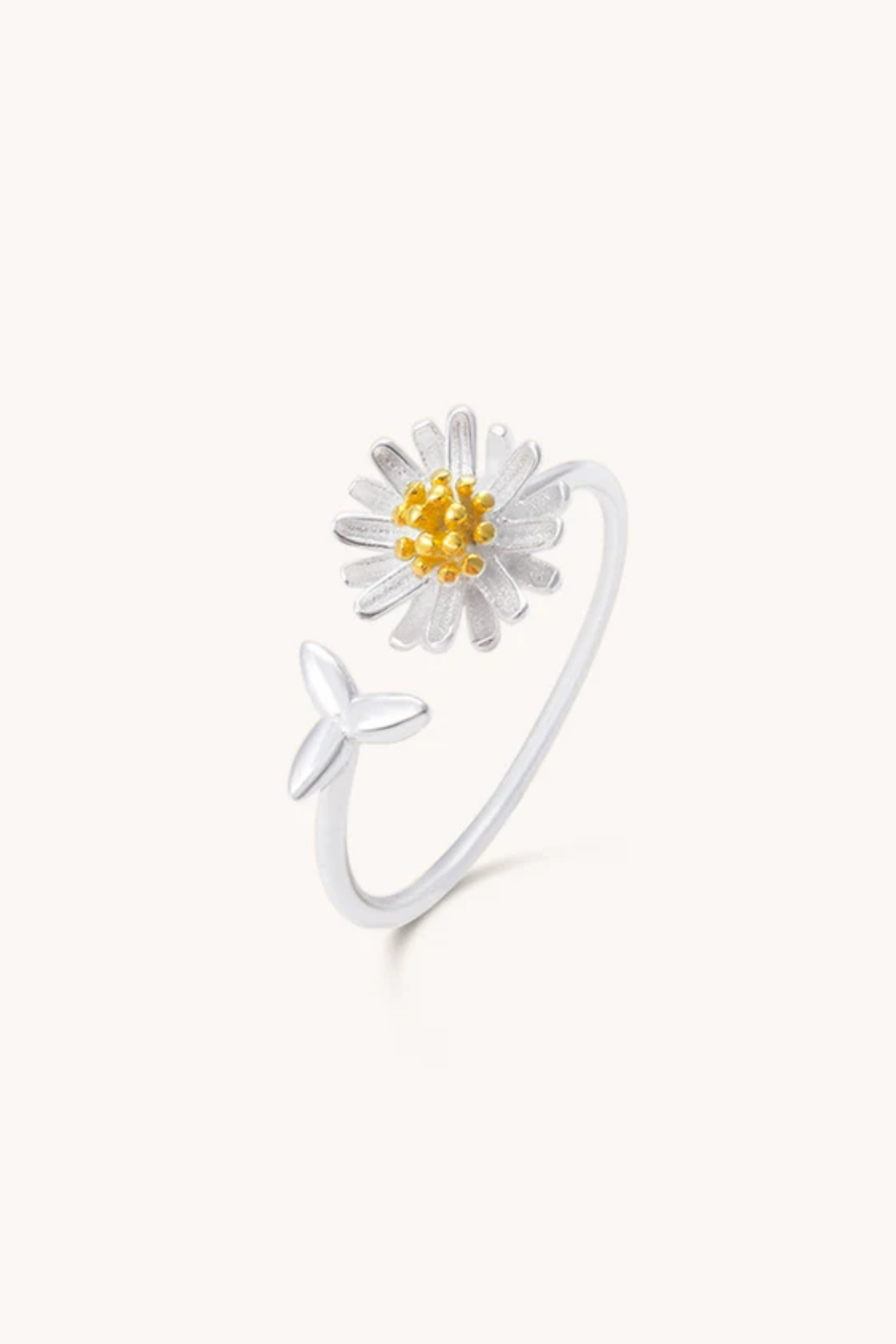 Daisy Trio Silver Adjustable Ring