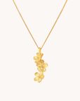 Cherry Blossom Cascade Gold Pendant With Chain