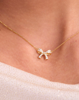 Beautiful Bow Gold Necklace