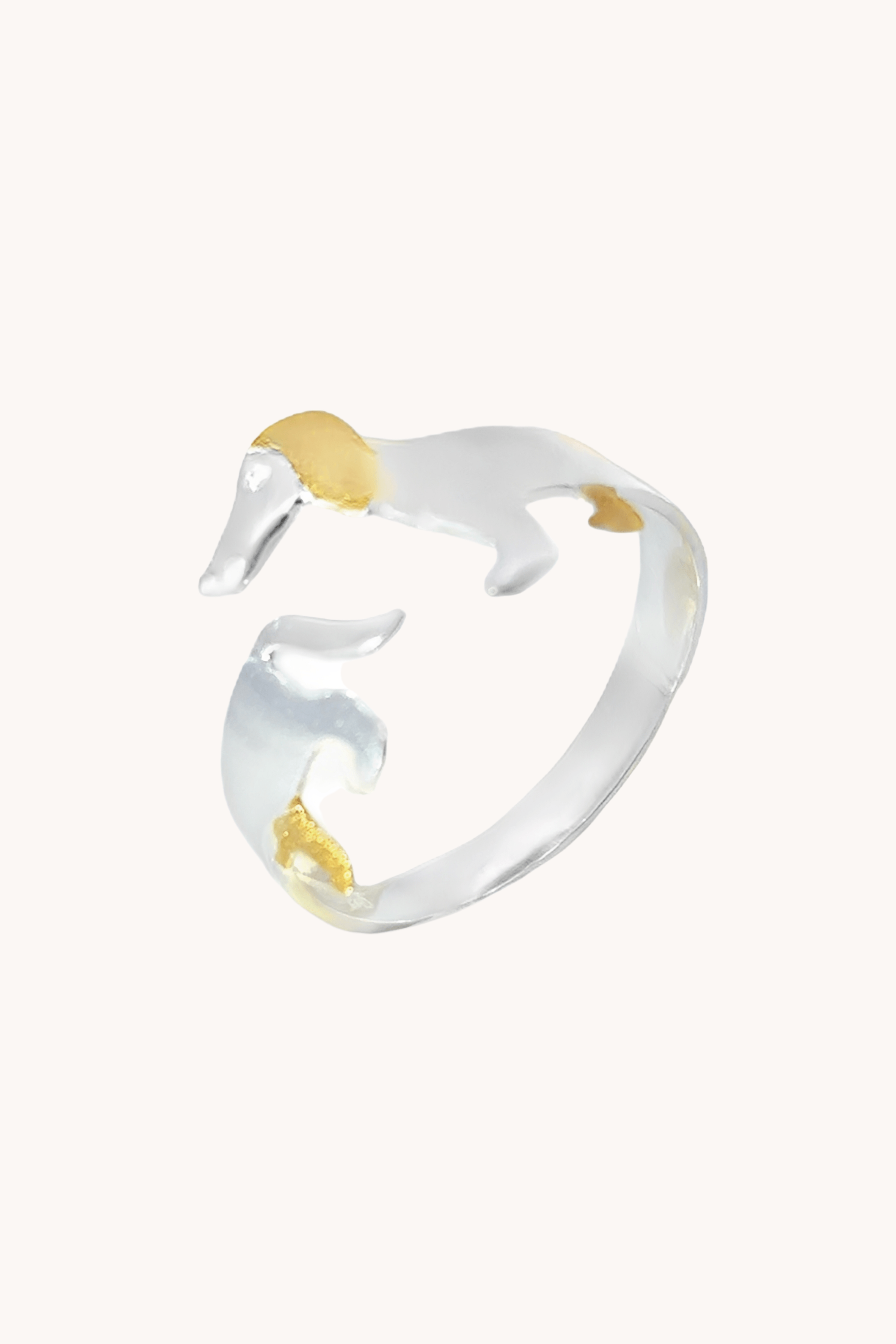 Dog Silver Adjustable Ring